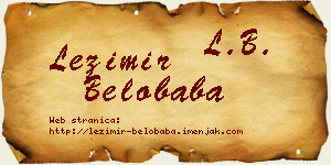Ležimir Belobaba vizit kartica